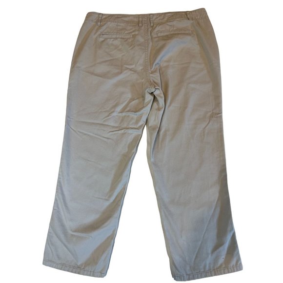 Elle Women Chino Pant 100% Cotton Mid Rise Flat Front Gray Size 14 - Picture 2 of 10